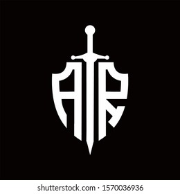 AR shield logo with sword