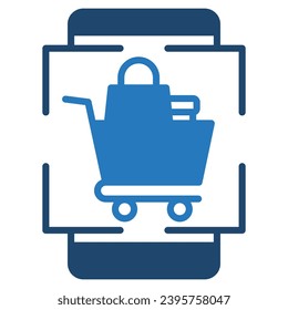 AR Shopping icon line vector illustration