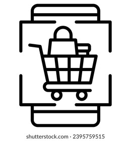 Ilustración vectorial de línea de icono de compra AR