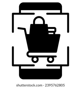 AR Shopping Icon Linie Vektorgrafik