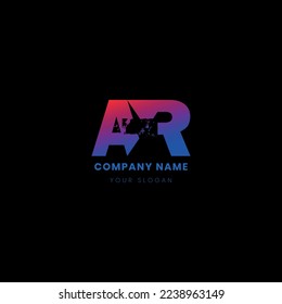 AR simple text logo vector