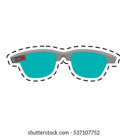 ar smart glasses device virtual line vector illustration eps 10