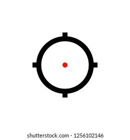 AR sniper target aim icon with red dot.