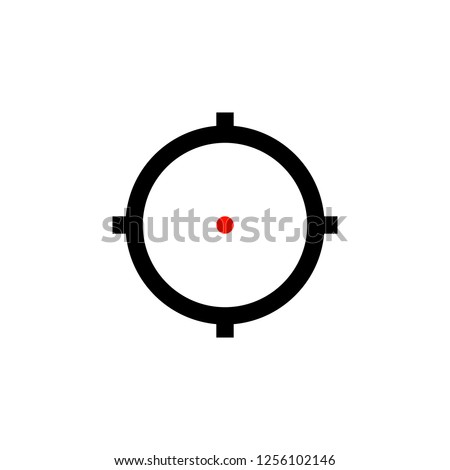 AR sniper target aim icon with red dot.