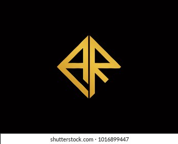 AR square shape Gold color logo