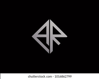 AR square shape silver color logo