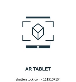 Ar Tablet icon. Mobile app, printing, web site icon. Simple element sing. Monochrome Ar Tablet icon illustration.