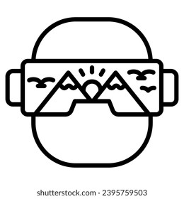 AR Tourism icon line vector illustration
