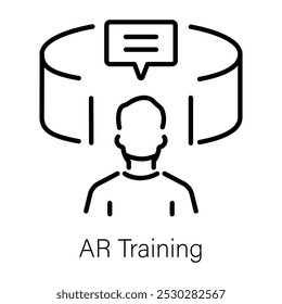 Ar training icon in linear style