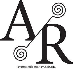 AR Typography Logo Word Logo