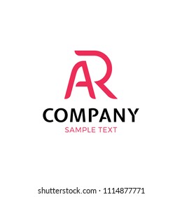 AR vector letter logo template. Augmented reality logotype  symbol illustration. Technology company label sign isolated on background. Creative modern typography monogram icon