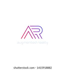 AR vector logo, line design