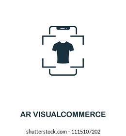 Ar Visualcommerce icon. Mobile app, printing, web site icon. Simple element sing. Monochrome Ar Visualcommerce icon illustration.