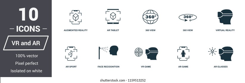 AR And VR Icons Set. Premium Quality Symbol Collection. AR And VR Icon Set Simple Elements. Ready To Use In Web Design, Apps, Software, Print