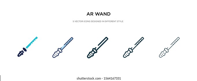 ar wand icon in different style vector illustration. two colored and black ar wand vector icons designed in filled, outline, line and stroke style can be used for web, mobile, ui