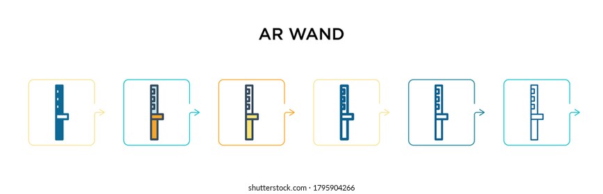 Icono vectorial de mano de mano de mano en 6 estilos modernos diferentes. Iconos de varas de color negro, de dos colores diseñados en el estilo relleno, contorno, línea y trazo. La ilustración vectorial se puede usar para web, móvil, ui
