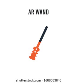 Ar wand vector icon on white background. Red and black colored Ar wand icon. Simple element illustration sign symbol EPS