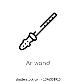 ar wand vector line icon. Simple element illustration. ar wand outline icon from augmented reality concept. Can be used for web and mobile