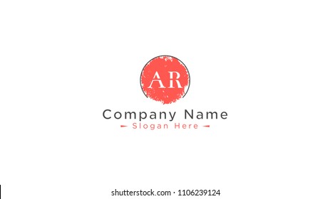 AR watercolor logo template vector