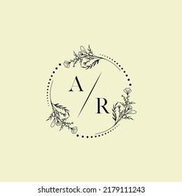 AR wedding initial logo letters in high quality professional design that will print well across any print media