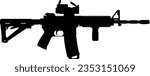 AR-15 Rifle Gun M4 American Automatic Assault Rifle Vector
