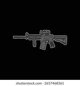 AR-15 Style Tactical weapon vector illustration