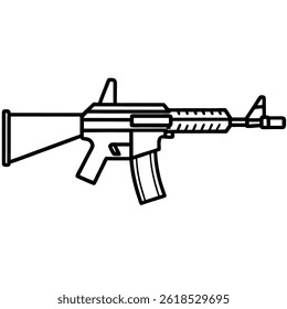 AR-15 vector line art on white background
