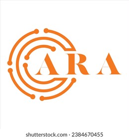 ARA letter design.ARA letter technology logo design on white background.ARA Monogram logo design for entrepreneur and business