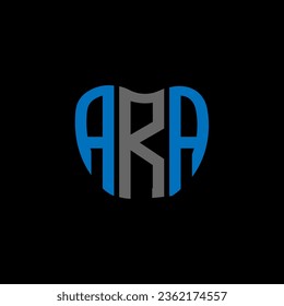 Diseño creativo del logo de la carta ARA. Diseño único de ARA.

