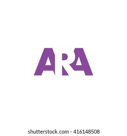 ARA Logo. Vector Graphic Branding Letter Element. White Background