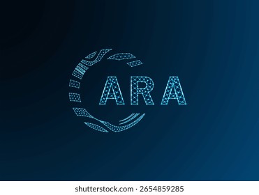 ARA Low-Poly-Buchstaben-Logo, Vektordesign. ARA Logodesign mit niedrigem Poly. ARA einzigartiges Low-Poly-Logo-Design.