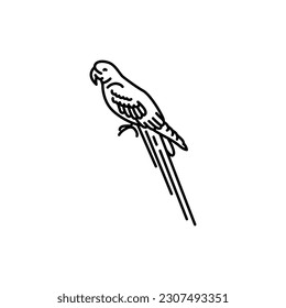 Ara parrot black line icon. Pictogram for web page, mobile app, promo.