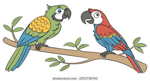 Ara parrot Macaw Color Tree With 2 Pcs 