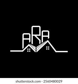 ARA Real state logo design, ARA simple and modern logo. ARA luxurious alphabet design  