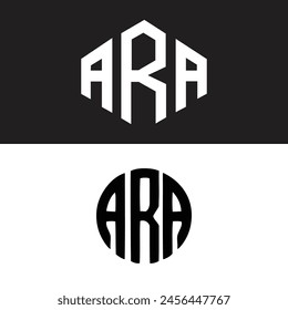 ARA-Dreieck-Buchstaben-Logo-Design mit Dreieck-Form. ARA Dreieck Logo Design Monogramm. ARA Dreieck Vektorgrafik Logo Vorlage mit Rot. ARA dreieckiges Logo Einfaches, elegantes und luxuriöses Design.