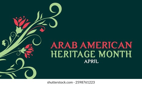 Arab American Heritage Month. Vector banner for social media, poster, greeting card. A national holiday celebrated in April in the United States