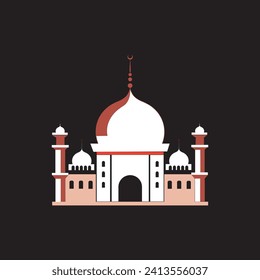 árabe, árabe, diseño, cúpula, editable, plano, islam, mezquita, masjid