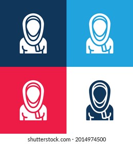 Arab blue and red four color minimal icon set