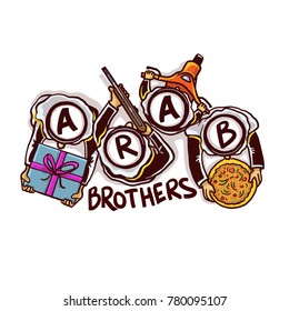 arab brothers top view
