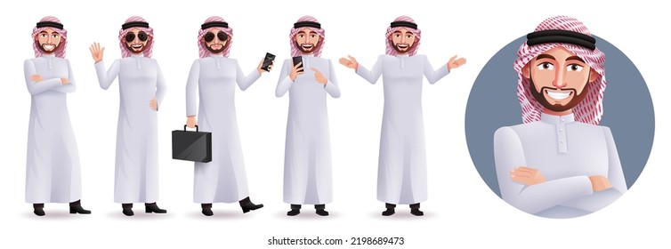 Arab Business Man Vector Character Set Stock Vector (Royalty Free ...