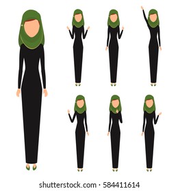 Arab business woman character. People character vector flat design.