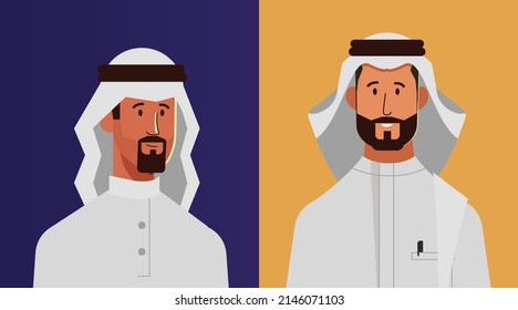 Arab Businessman Character Modern Vector Illustration Style