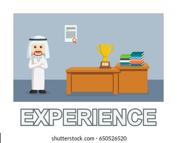 arab businessman experience photo text style