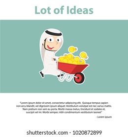 Arab Businessman Lot of Ideas Infographic