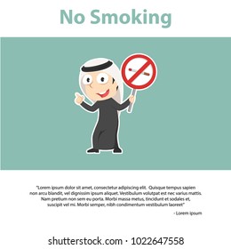 Arab Businessman No Smoking Infographic