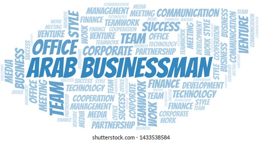 Arab Businessman word cloud. Collage made with text only.