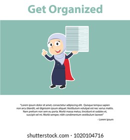 Arab Businesswoman Get Organized Infographic