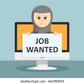 arab businesswoman notify if he job wanted