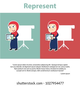 Arab Businesswoman Represent Infographic