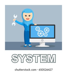 arab businesswoman system photo text style